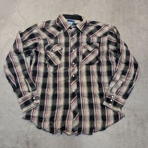 Y2k Wrangler Shacket Pearl Snap Insulated Men's L?XL? Plaid Flaws